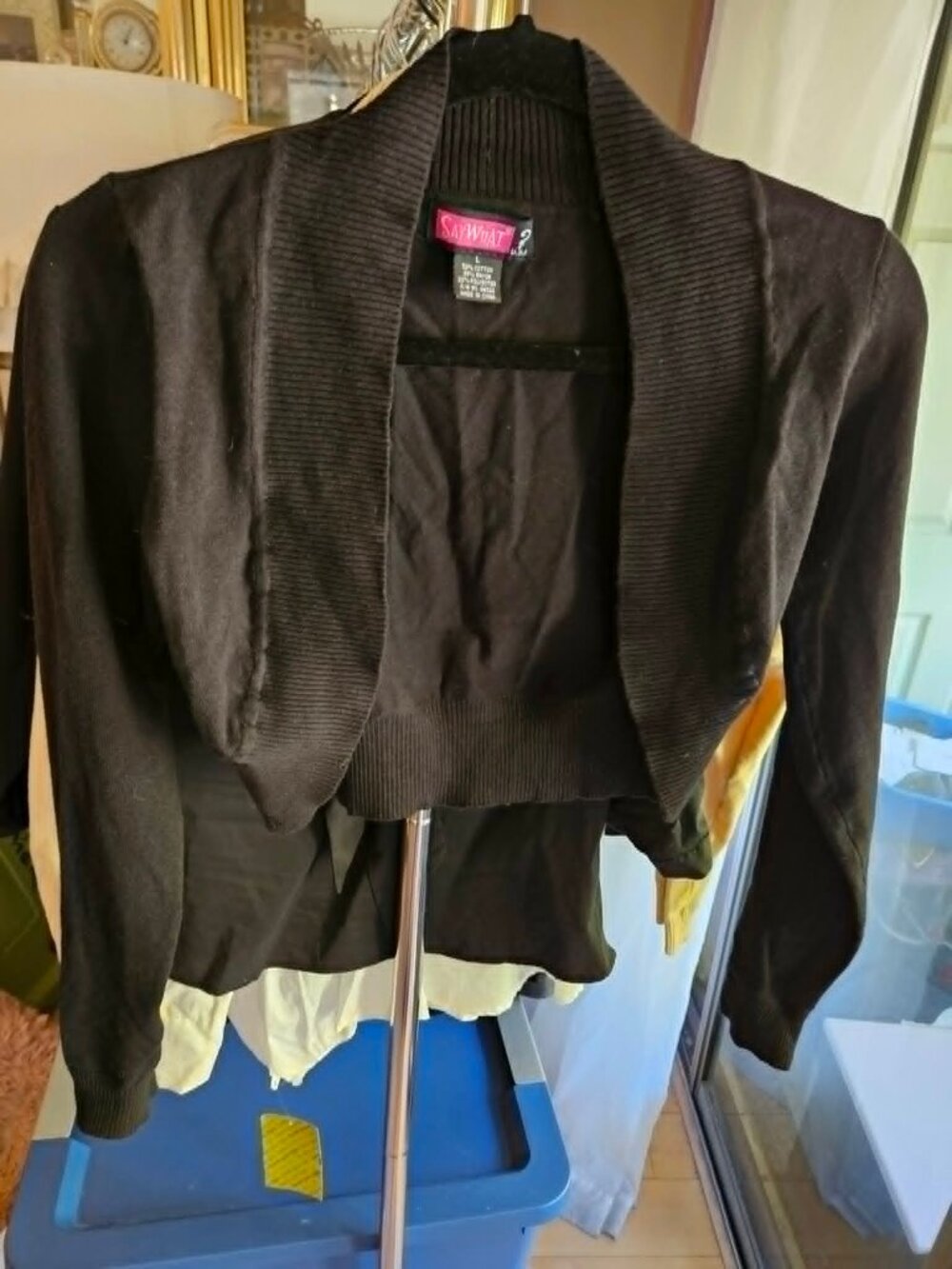 Knit Bolero Size L Knit, cotton blend, 3/4 length Sleeves